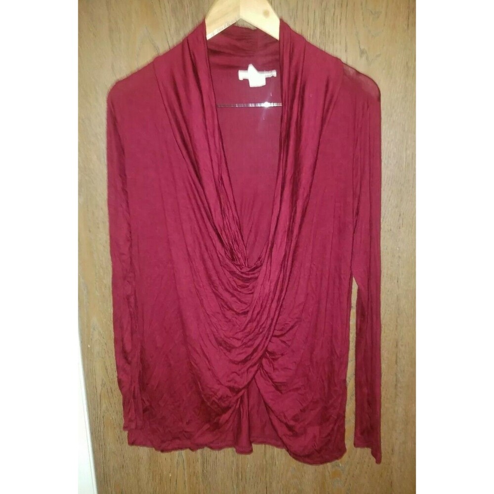 Sans Souci Juniors Burgundy Top Draped Neck size Large